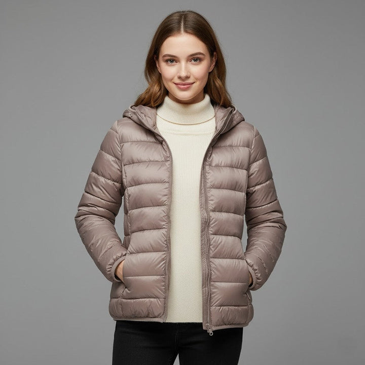 Gloria | Chic Quilted Hooded Zip Up Puffer Jacket