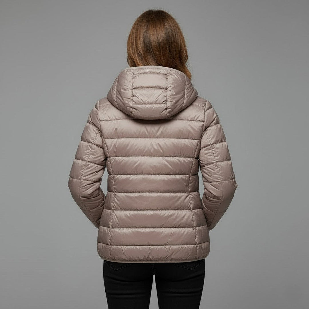 Gloria | Chic Quilted Hooded Zip Up Puffer Jacket