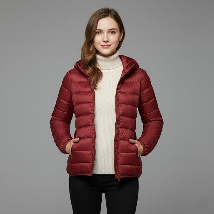 Gloria | Chic Quilted Hooded Zip Up Puffer Jacket