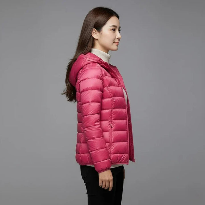 Gloria | Chic Quilted Hooded Zip Up Puffer Jacket