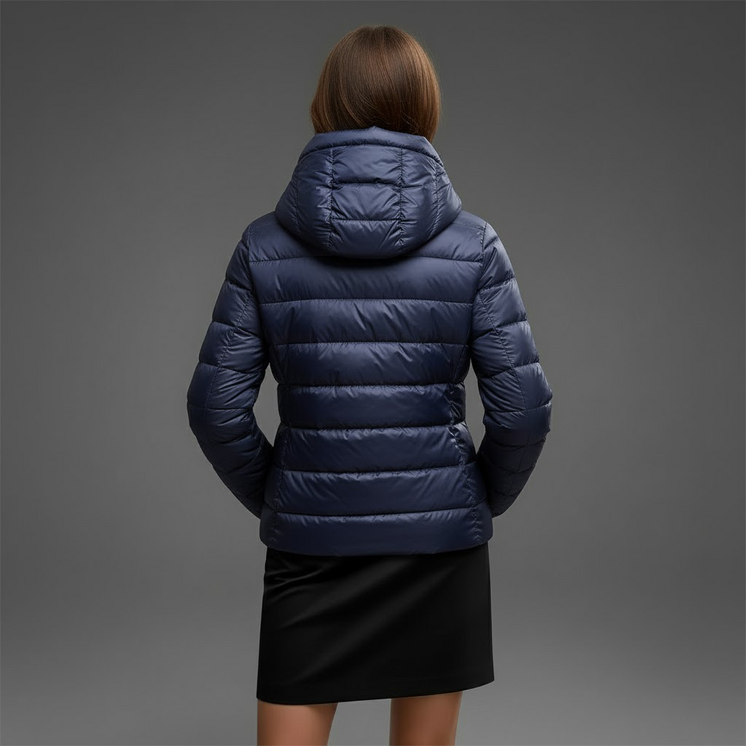 Gloria | Chic Quilted Hooded Zip Up Puffer Jacket