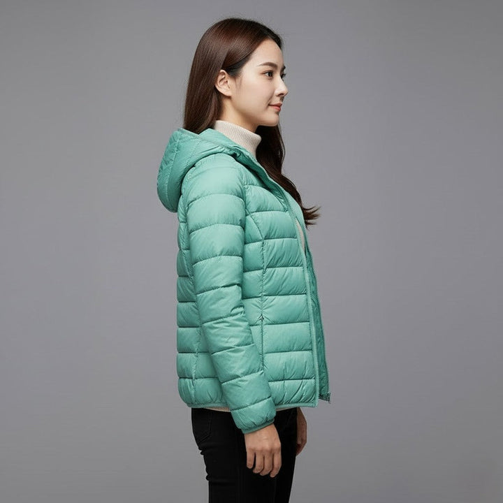 Gloria | Chic Quilted Hooded Zip Up Puffer Jacket