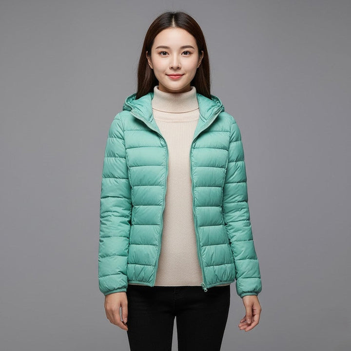 Gloria | Chic Quilted Hooded Zip Up Puffer Jacket