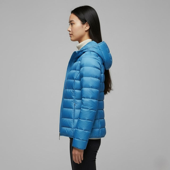 Gloria | Chic Quilted Hooded Zip Up Puffer Jacket
