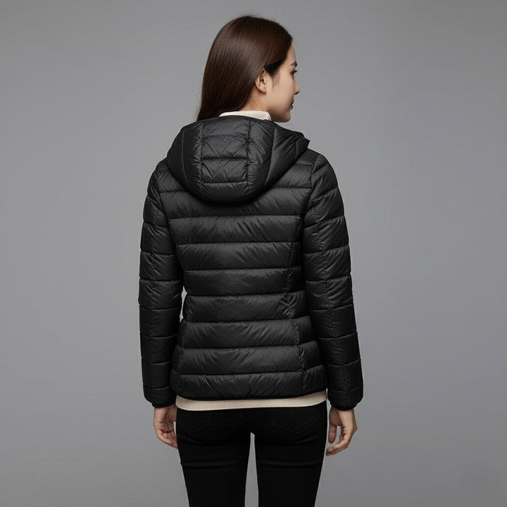 Gloria | Chic Quilted Hooded Zip Up Puffer Jacket
