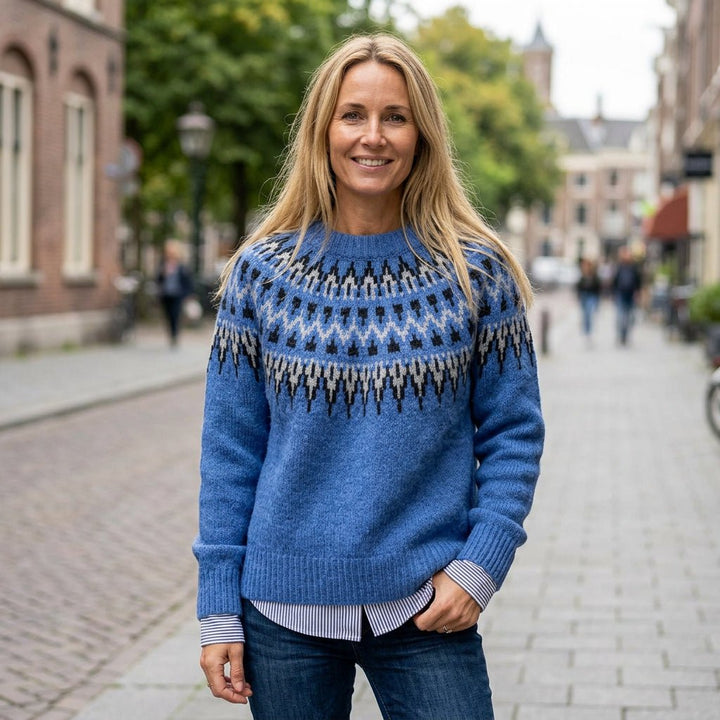 Gloria | Elegant Fair Isle Christmas Cardigan Sweater