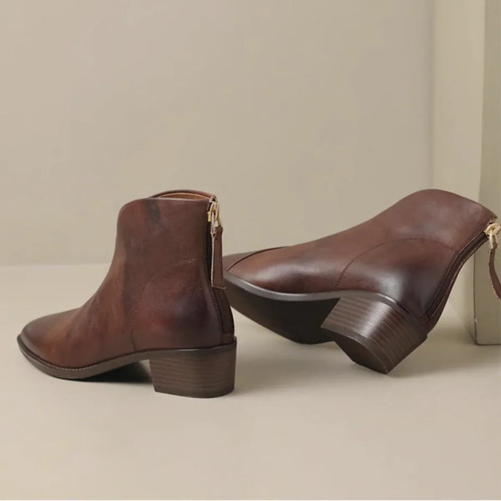 Gloria | Sophisticated Pointed-Toe Block Heel Ankle Boots