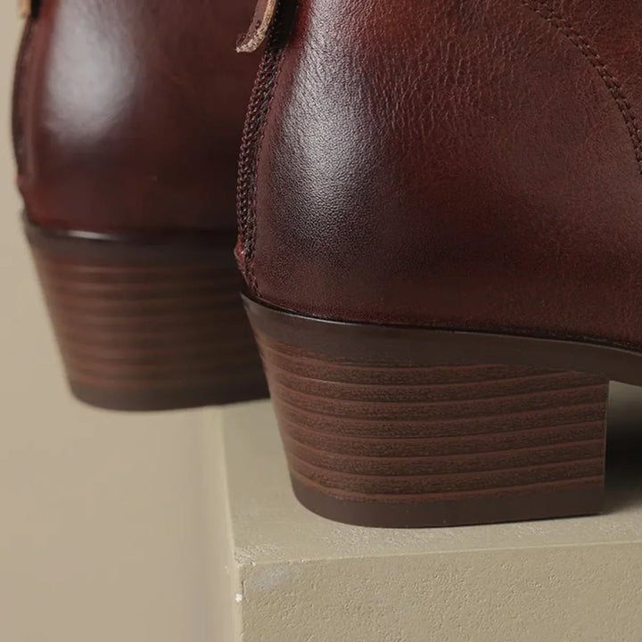Gloria | Sophisticated Pointed-Toe Block Heel Ankle Boots