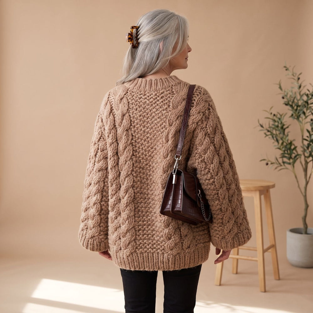 Gloria | Stylish Oversized Womens Chunky Cable Knit Pullover Sweater