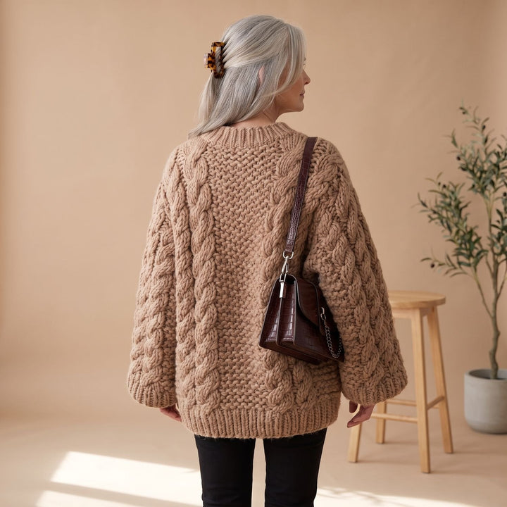 Gloria | Stylish Oversized Womens Chunky Cable Knit Pullover Sweater