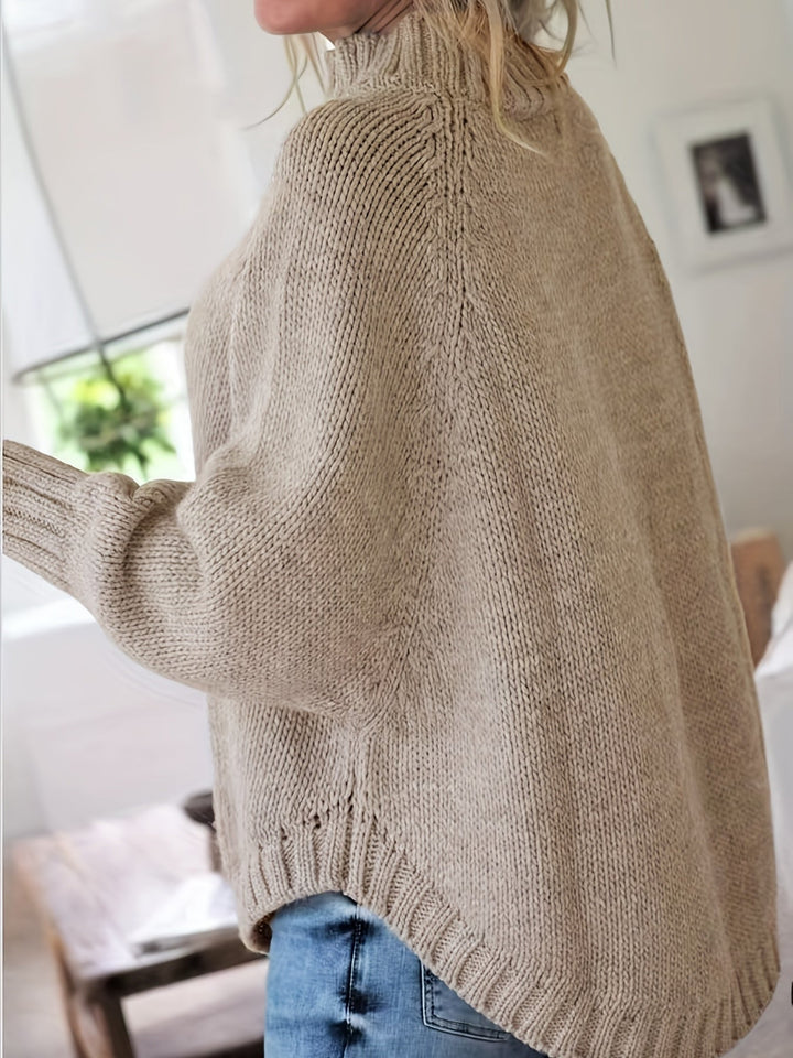 Gloria | Timeless Cable Knit Turtleneck Sweater with Flared Hem