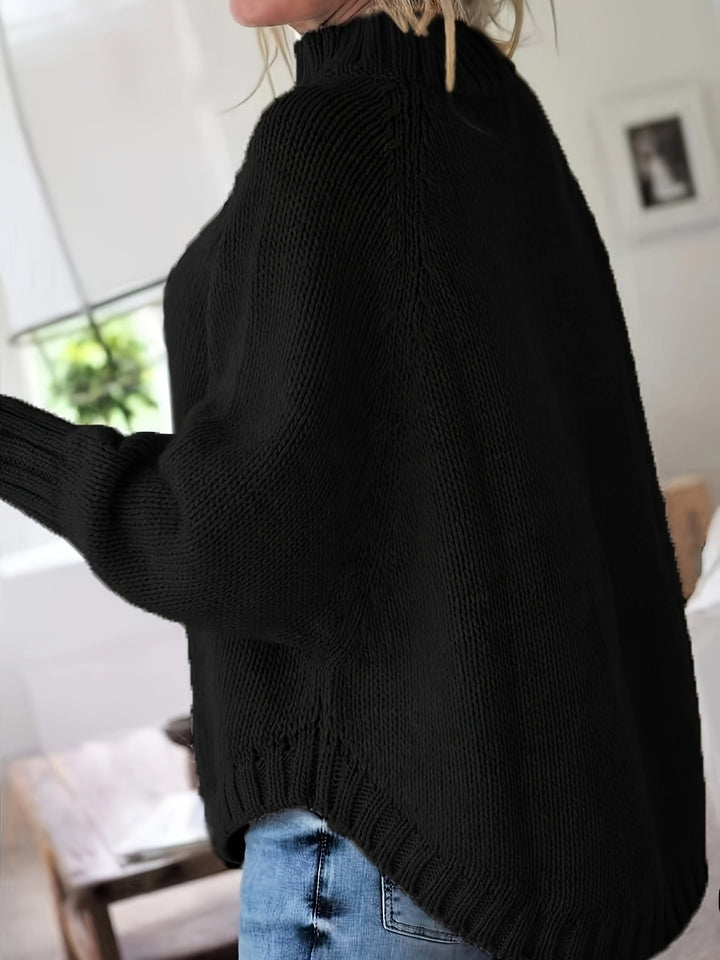 Gloria | Timeless Cable Knit Turtleneck Sweater with Flared Hem