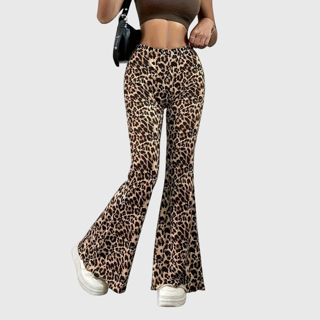 Grace | Elegant Leopard Print Flare Leggings