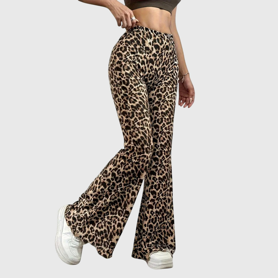 Grace | Elegant Leopard Print Flare Leggings