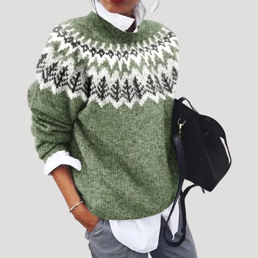Grace | Fair Isle Christmas Sweater Women Crewneck Pullover