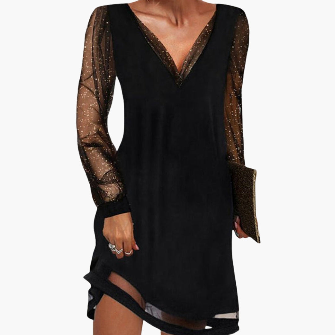 Grace | Relaxed Sparkle Sleeve Fall Wedding Guest Dress