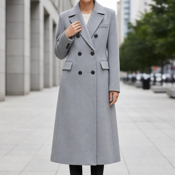 Patricia | Effortless Double-Breasted Wool Pea Coat with Notched Lapels