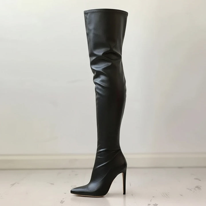 Hannah | Effortless Pointed Toe Thigh High Stiletto Boots