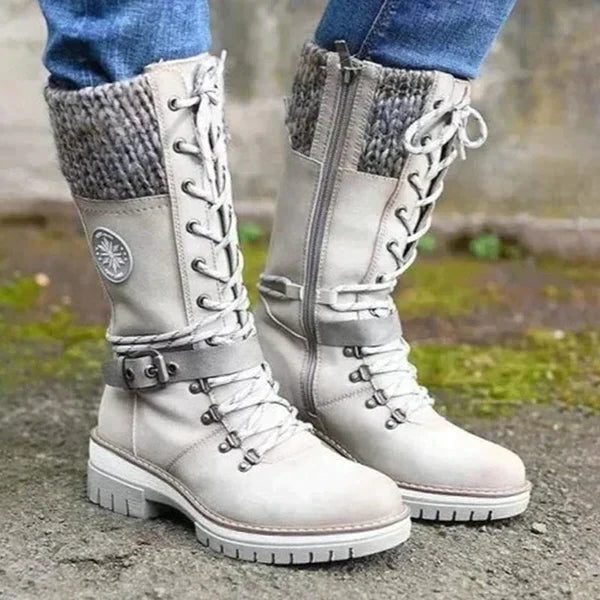 Hannah | Mid-Calf Lace-Up Winter Snow Boots