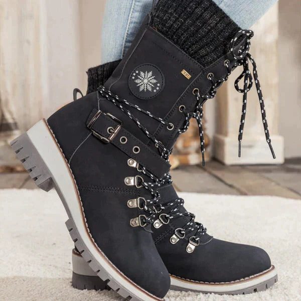 Hannah | Mid-Calf Lace-Up Winter Snow Boots