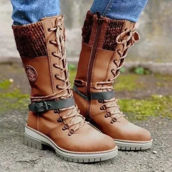 Hannah | Mid-Calf Lace-Up Winter Snow Boots