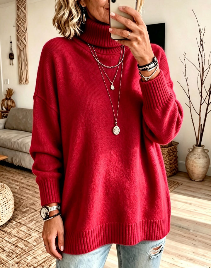 Hannah | Relaxed Oversized Ribbed Turtleneck Sweater