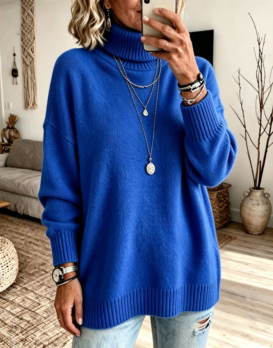 Hannah | Relaxed Oversized Ribbed Turtleneck Sweater