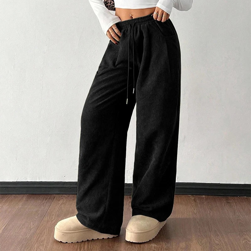 Heather | Cozy Wide Leg Sweatpants with Drawstring Waist