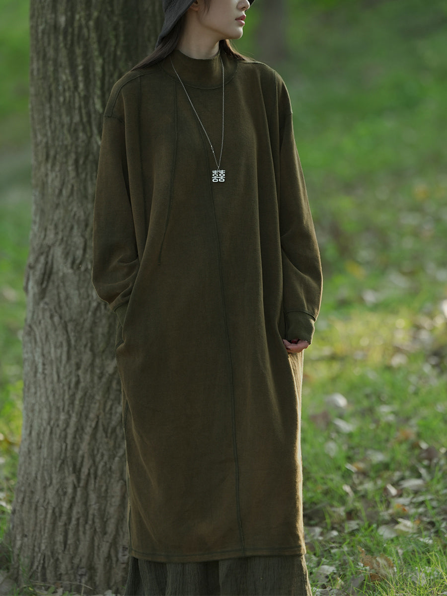 Heather | Plus Size Mock Neck Midi Sweater Dress