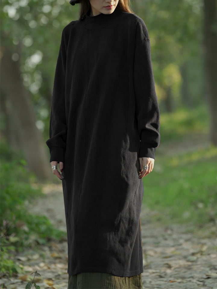 Heather | Plus Size Mock Neck Midi Sweater Dress