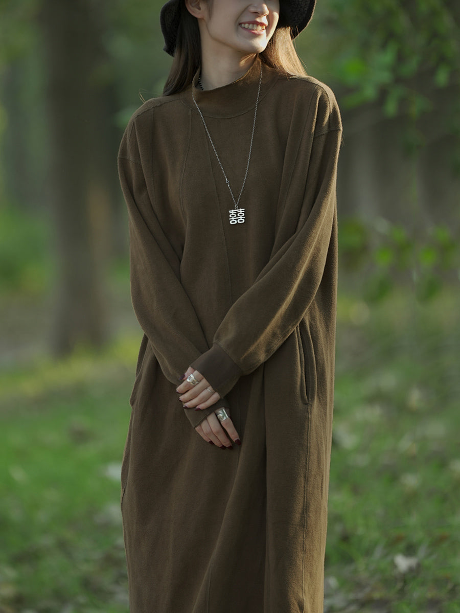 Heather | Plus Size Mock Neck Midi Sweater Dress