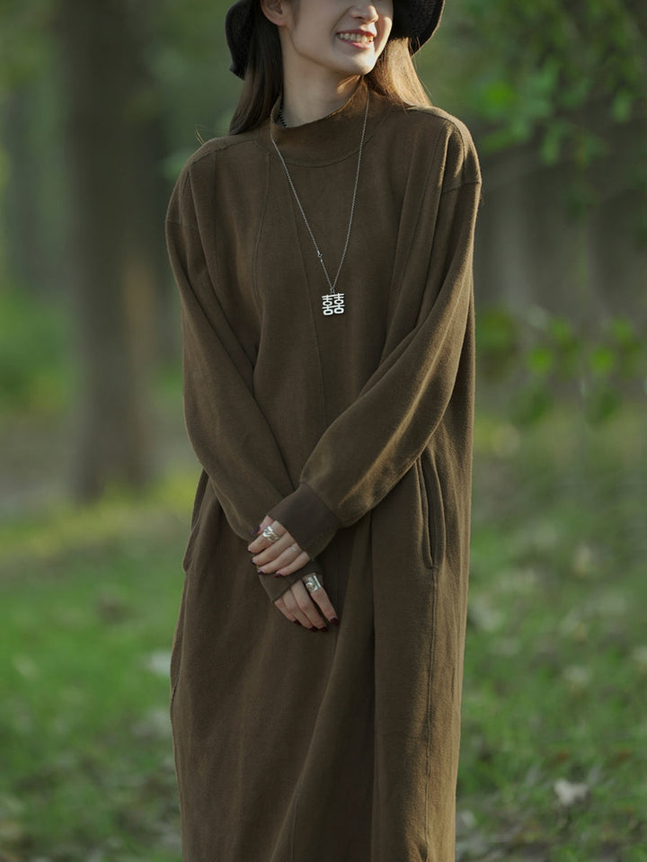 Heather | Plus Size Mock Neck Midi Sweater Dress