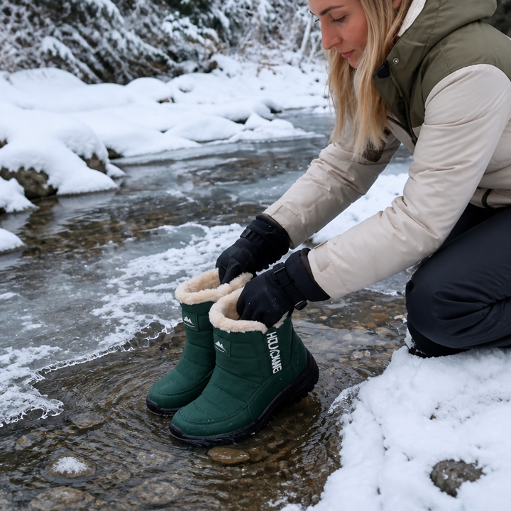 Heather | Plush-Lined Pull-On Ankle Snow Boots