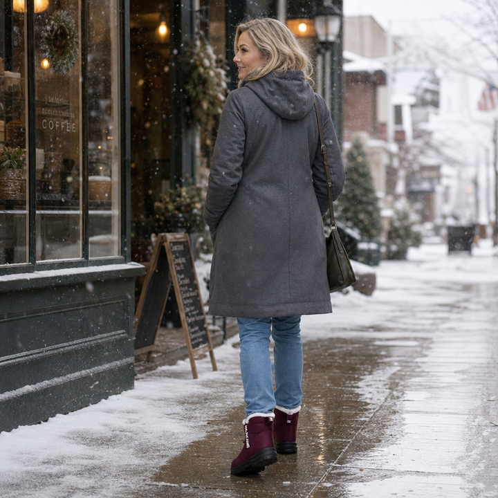 Heather | Plush-Lined Pull-On Ankle Snow Boots