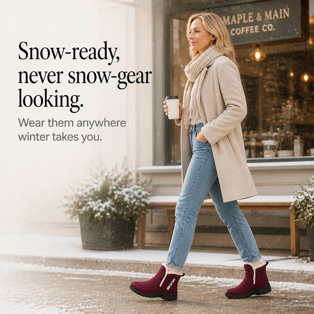 Heather | Plush-Lined Pull-On Ankle Snow Boots