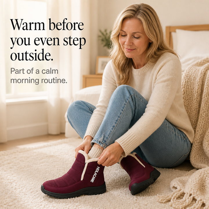 Heather | Plush-Lined Pull-On Ankle Snow Boots