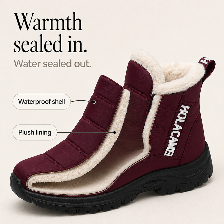 Heather | Plush-Lined Pull-On Ankle Snow Boots
