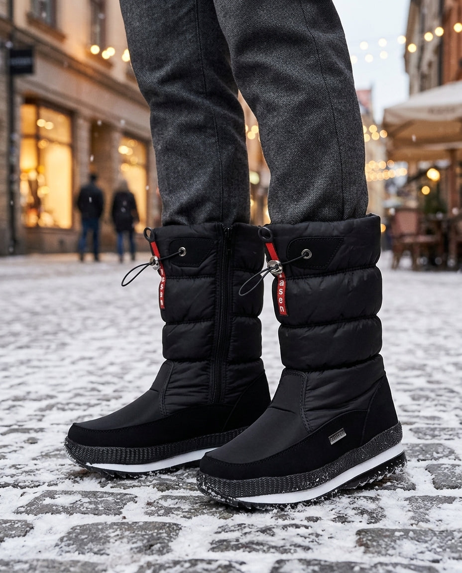 Helen | Graceful Quilted Winter Boots with Toggle Drawcord
