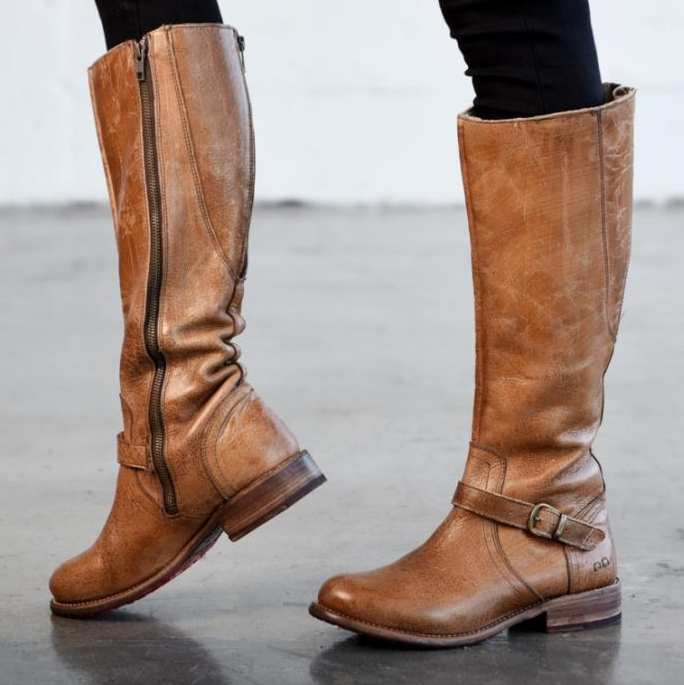 Helen | Polished Riding-Style Knee High Boots