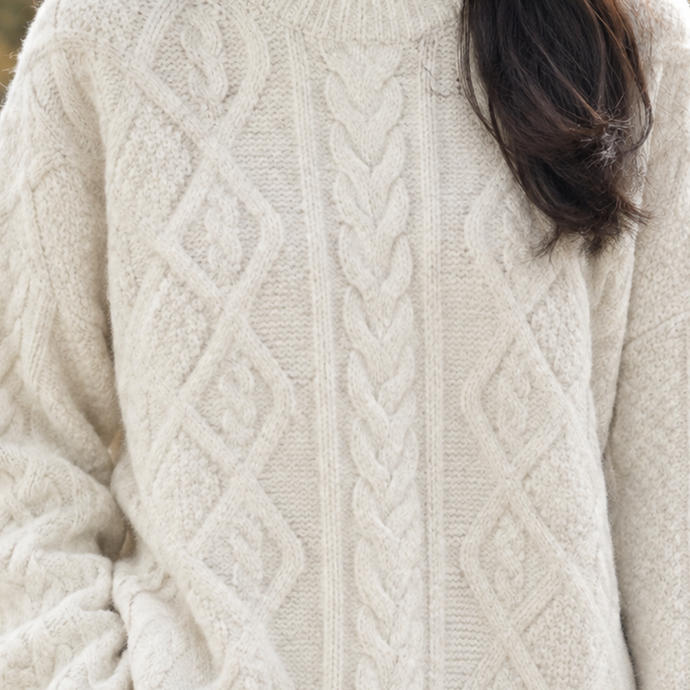 Helen | Womens Chunky Cable Knit Pullover Sweater