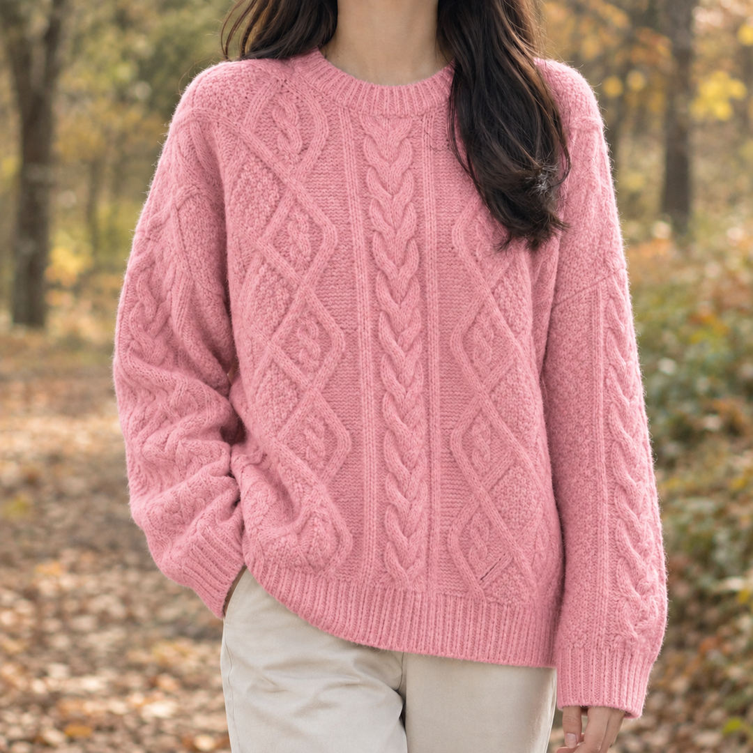 Helen | Womens Chunky Cable Knit Pullover Sweater