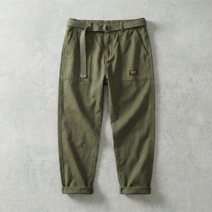 Henry | Polished Belted Tactical Cargo Pants