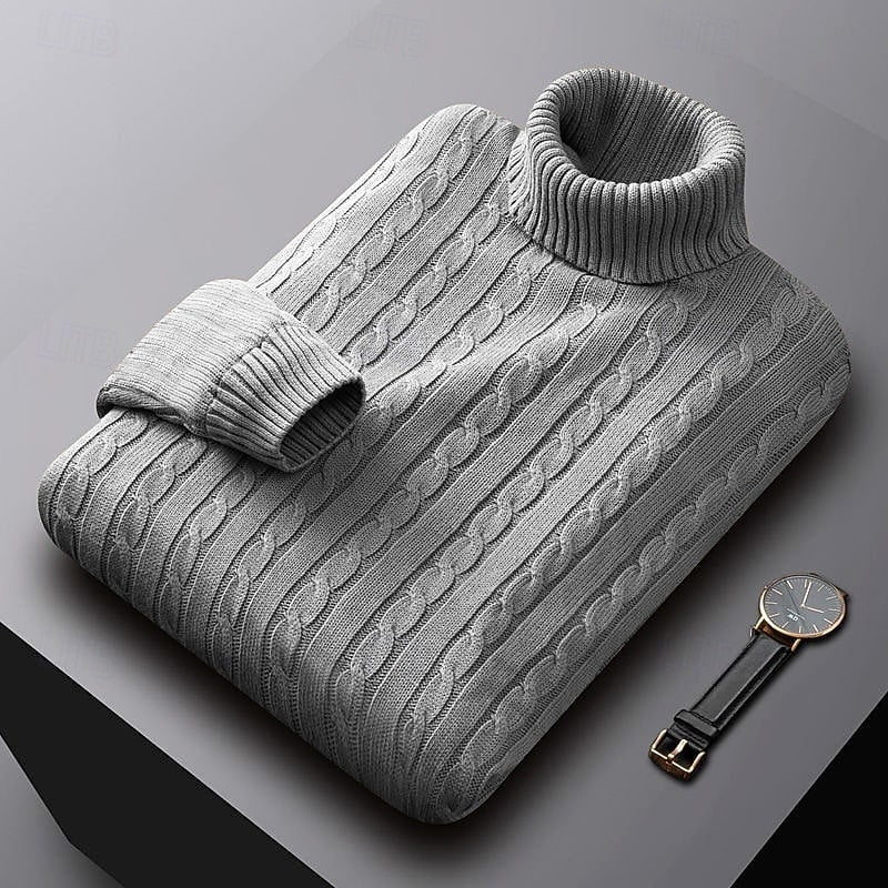 Henry | Sophisticated Cable Knit Turtleneck Sweater
