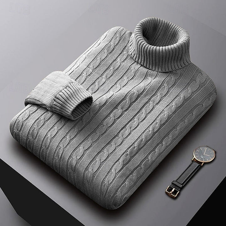 Henry | Sophisticated Cable Knit Turtleneck Sweater
