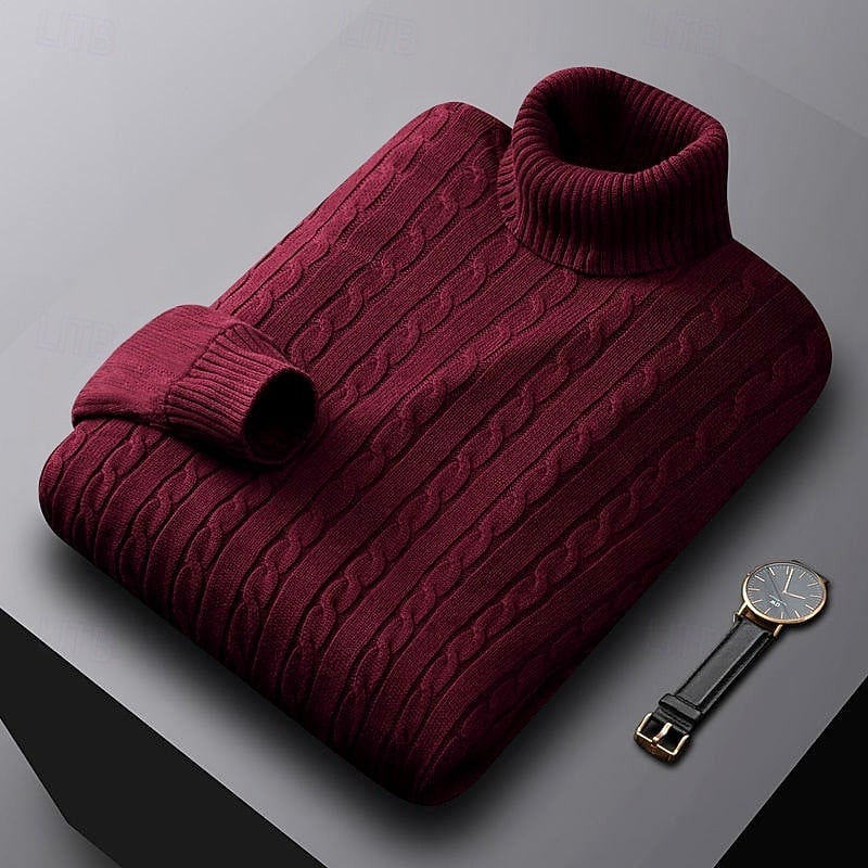 Henry | Sophisticated Cable Knit Turtleneck Sweater