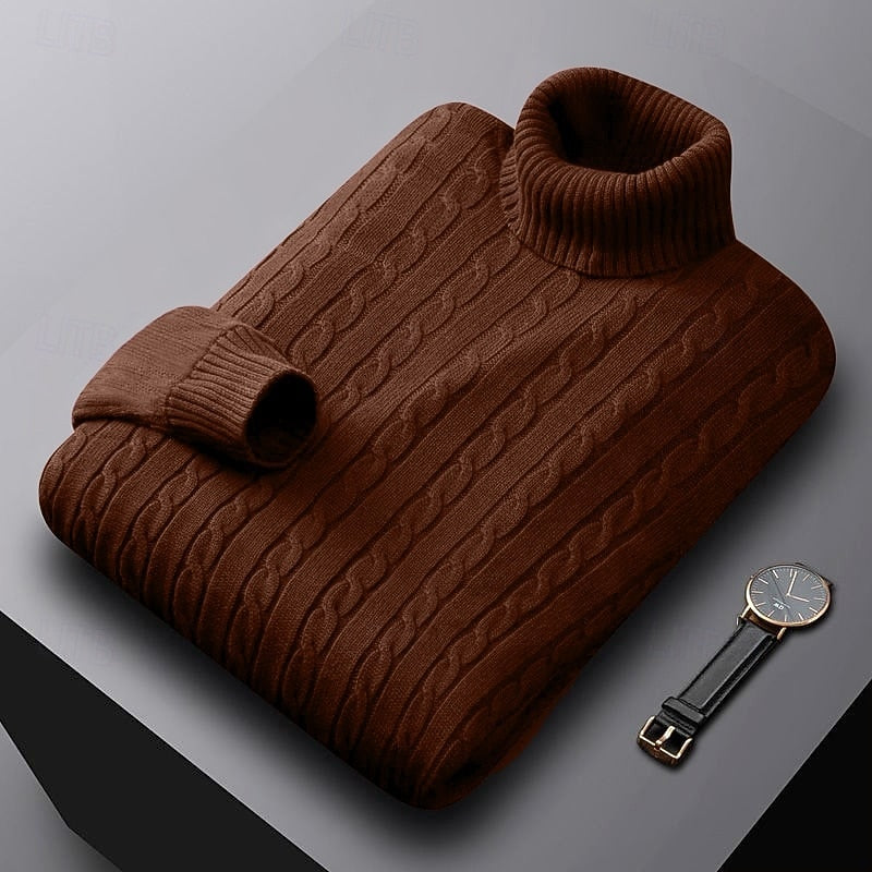 Henry | Sophisticated Cable Knit Turtleneck Sweater