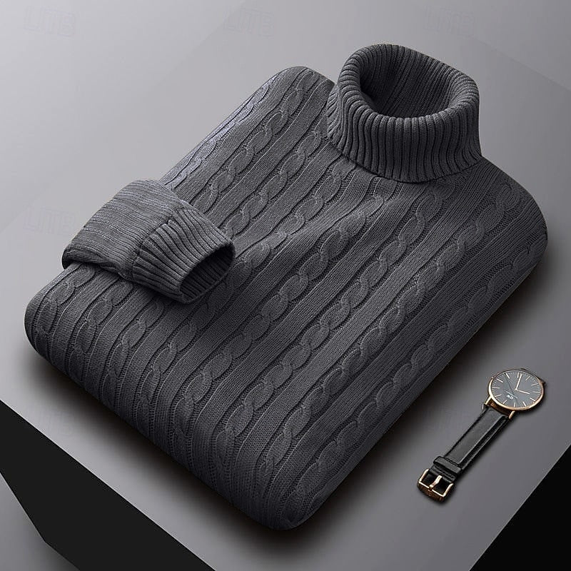 Henry | Sophisticated Cable Knit Turtleneck Sweater