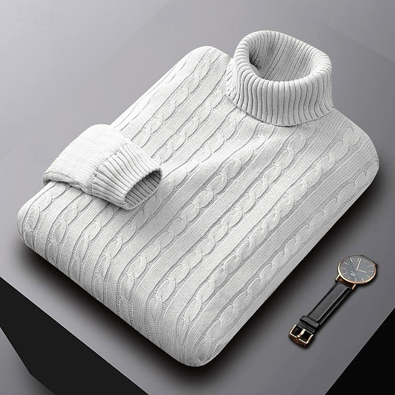 Henry | Sophisticated Cable Knit Turtleneck Sweater