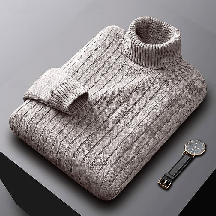 Henry | Sophisticated Cable Knit Turtleneck Sweater