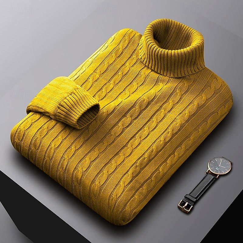 Henry | Sophisticated Cable Knit Turtleneck Sweater